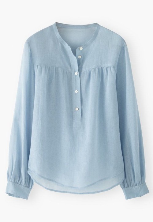 Popover Hi-Low Hem Blouse