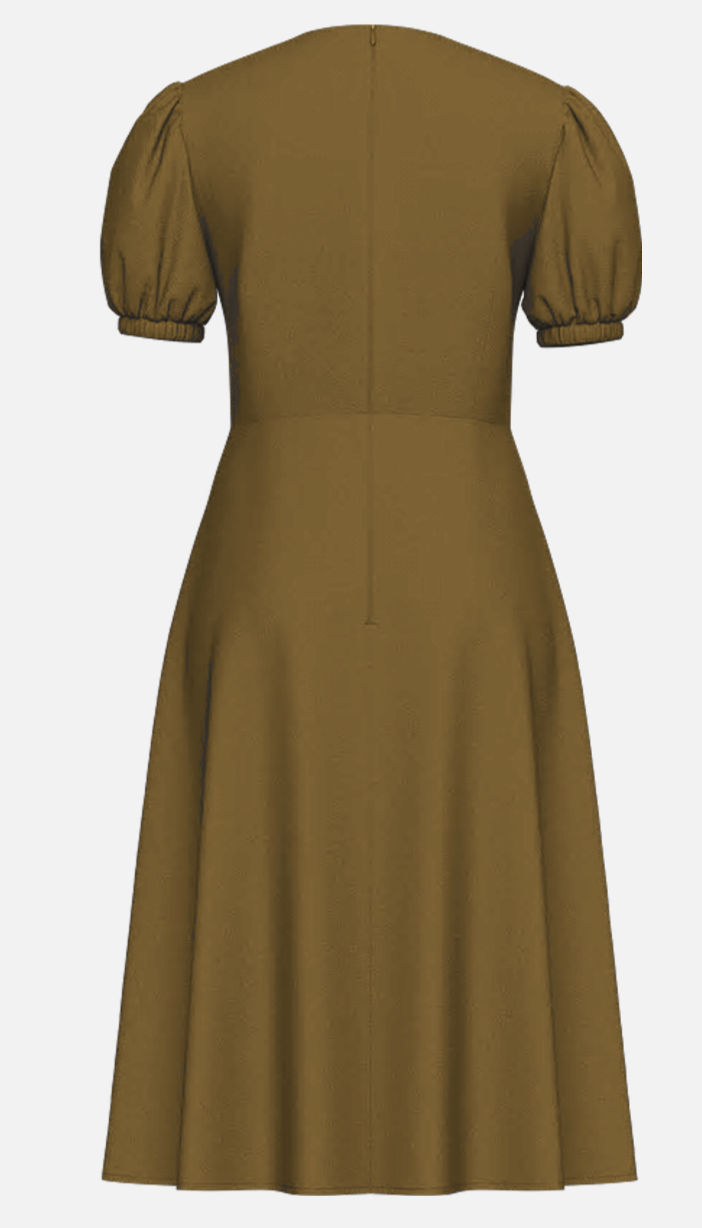 Puff Sleeve Fit & Flare Dress