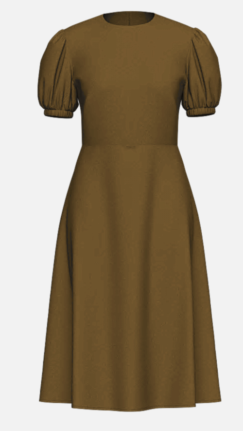 Puff Sleeve Fit & Flare Dress