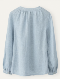 Embroidered Neck Pop-Over Blouse